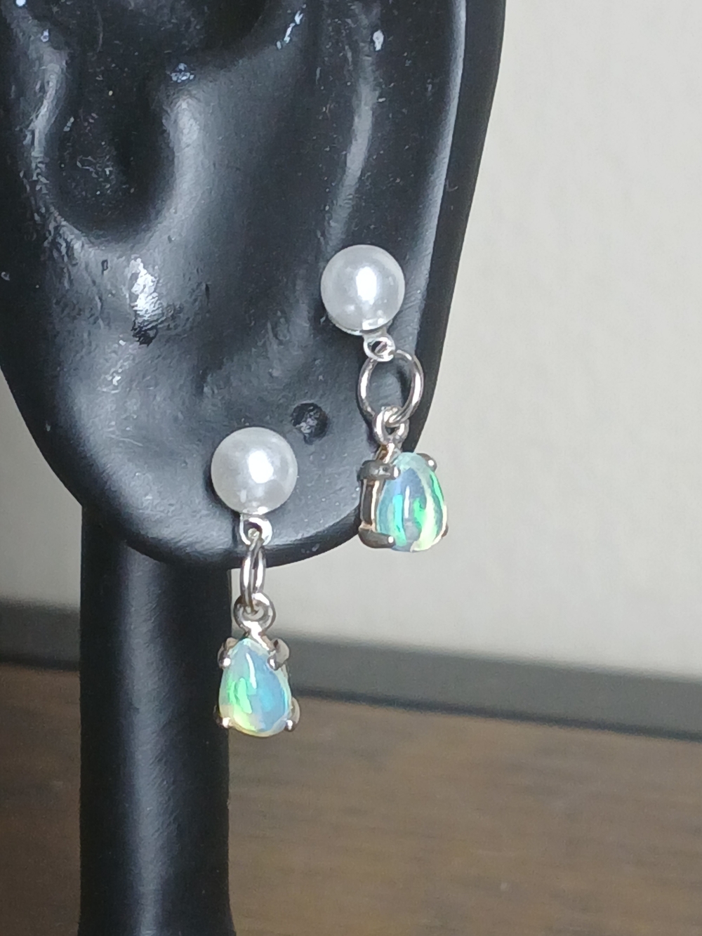 Elegant Pearl And Opal Drop Earrings